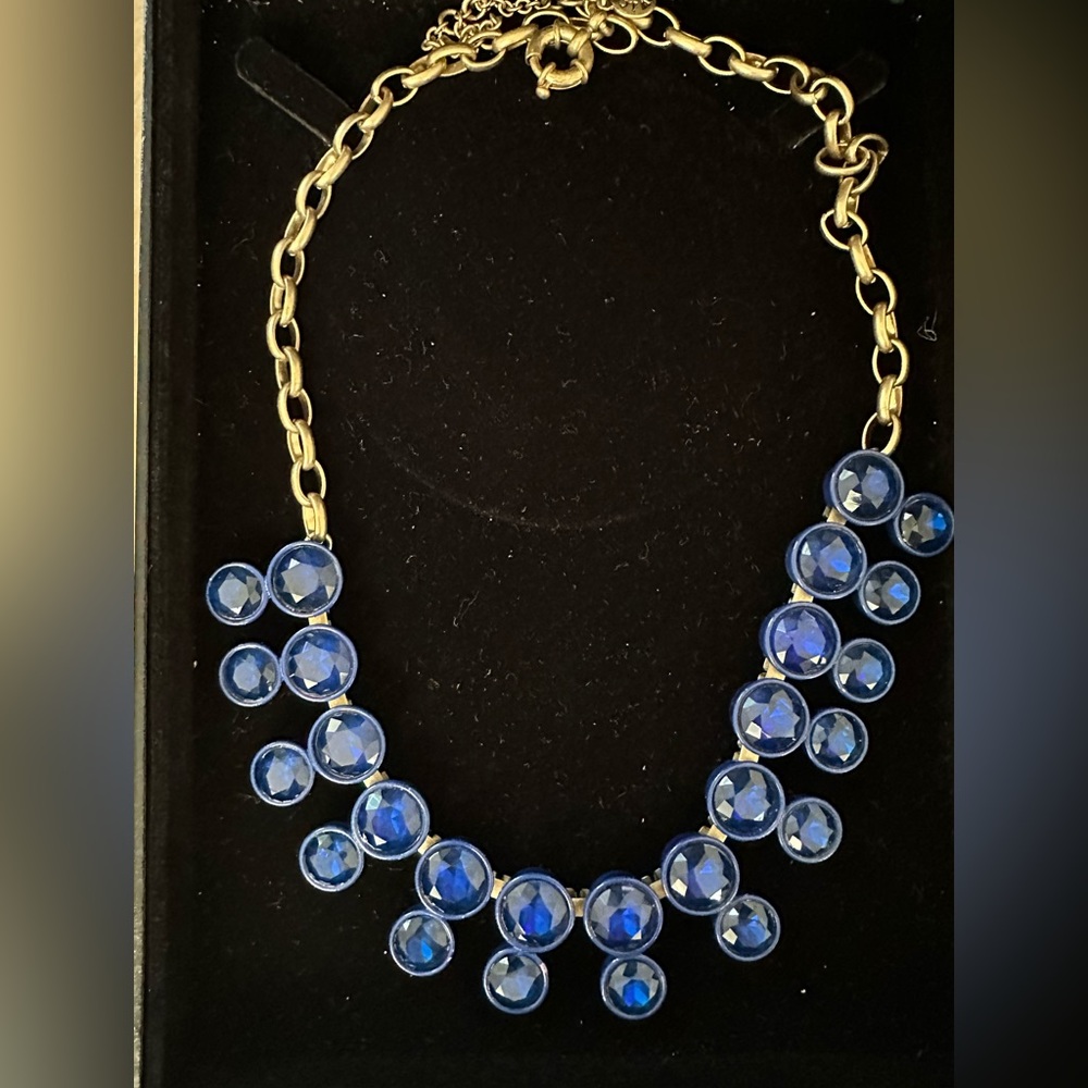 J Crew Double Brûlée Blue Necklace in Excellent Condition
